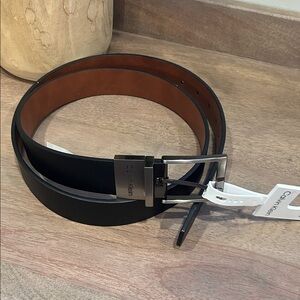 Calvin Klein Reversible Black and Brown Leather Belt XL 42-44
